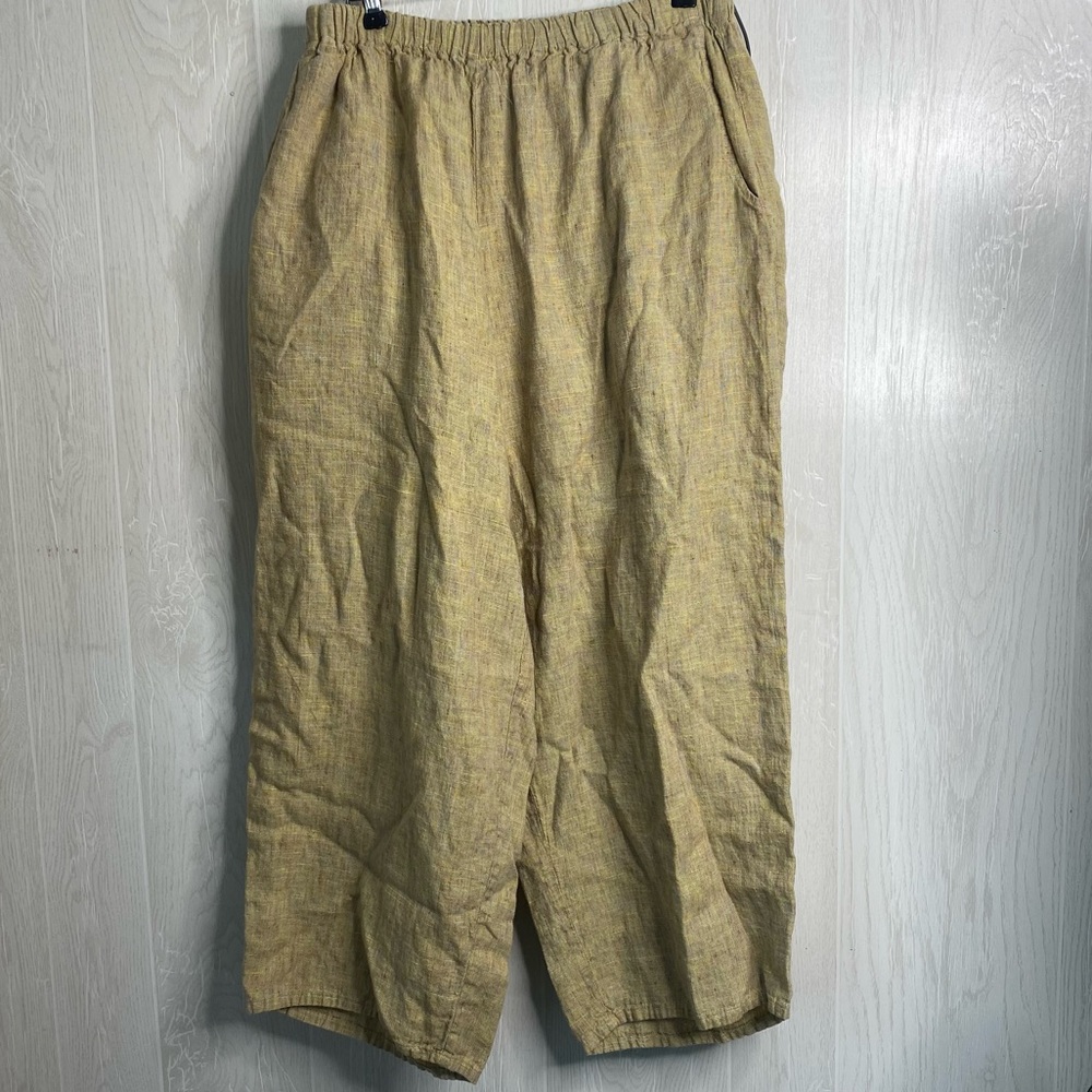 Flax Wide Leg Pants in Yellow